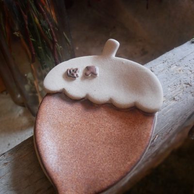 Coupelle-gland en grès émail écureuil - modèle 1