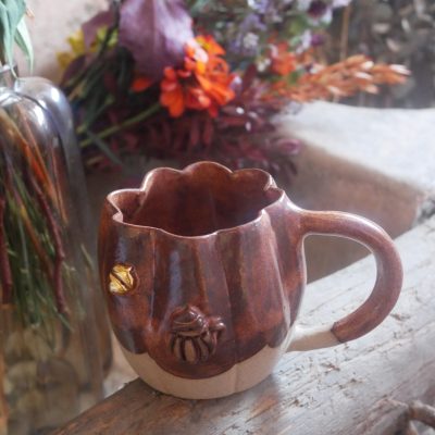 Tasse "Bande de pot's" en grès émail écureuil (3)