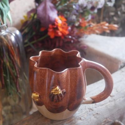 Tasse "Bande de pot's" en grès émail écureuil (2)