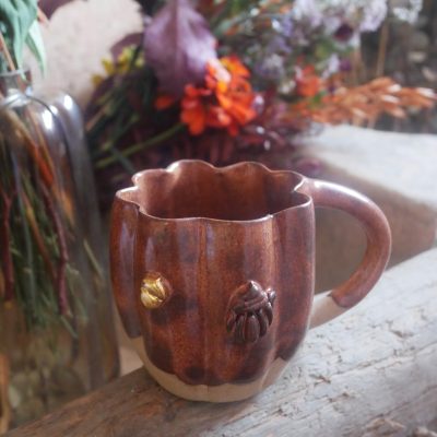 Tasse "Bande de pot's" en grès émail écureuil (1)